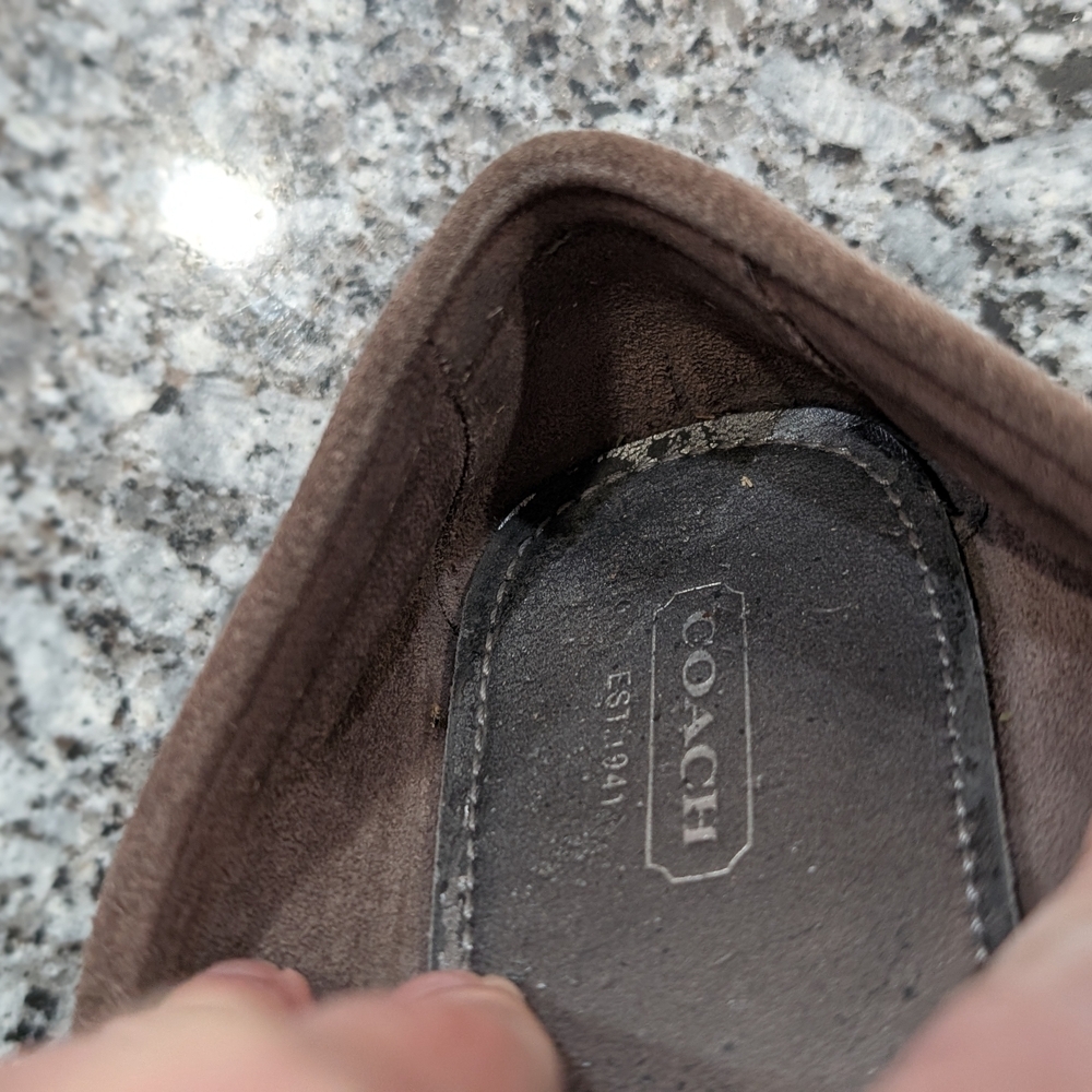 Coach Suede Loafers Women’s Size 7B Brown Slip On Driving Shoes Horsebit - Picture 5 of 10
